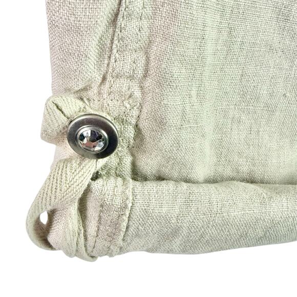 INC International Concepts Women's 2 Beige 100% Linen Capri Pants Roll Cuff - Picture 7 of 8